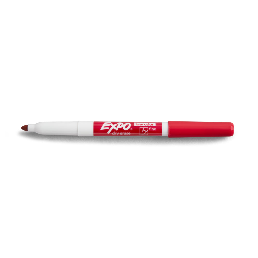 Expo 86002 Low Odour Dry Erase Markers Fine Tip Red Box 12