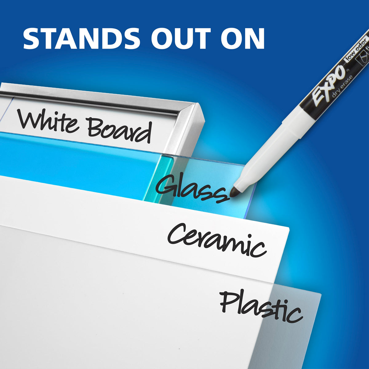Expo Low Odour Dry Erase Whiteboard Markers Fine Tip Black Box 36