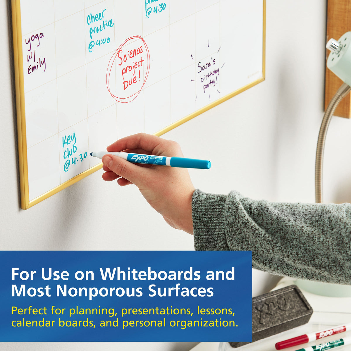 Expo Low Odour Dry Erase Whiteboard Markers Fine Tip Black Box 36
