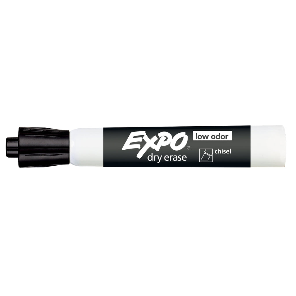 Expo Whiteboard Marker Black In Chisel Tip Box Of 12