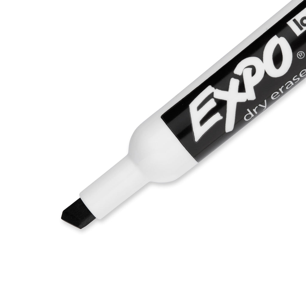 Expo Whiteboard Marker Black In Chisel Tip Box Of 12