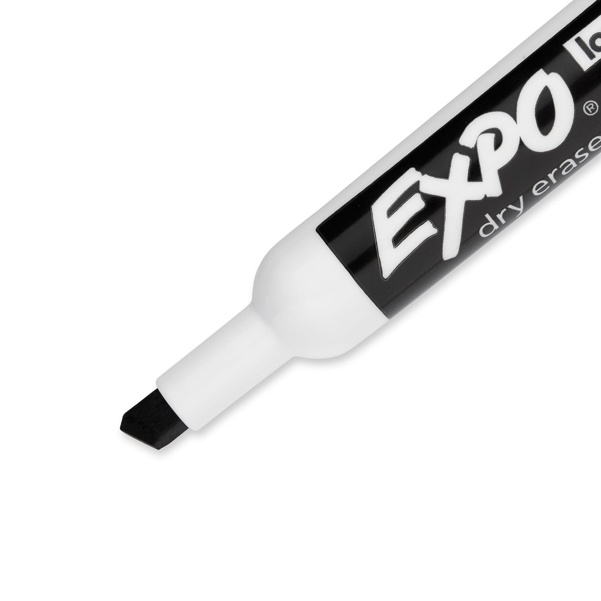 Expo Whiteboard Marker Black In Chisel Tip Box Of 12
