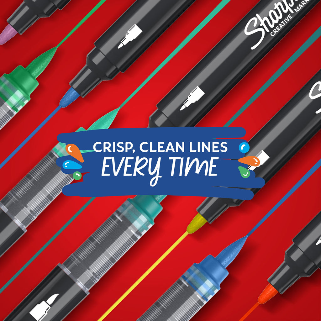 Sharpie Creative Marker Acrylic Water-Based Brush Tip Assorted Pack of 12