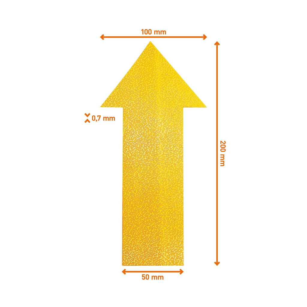 Durable floor marking arrow dimension drawing: 100 x 200 mm, 0.7 mm thick