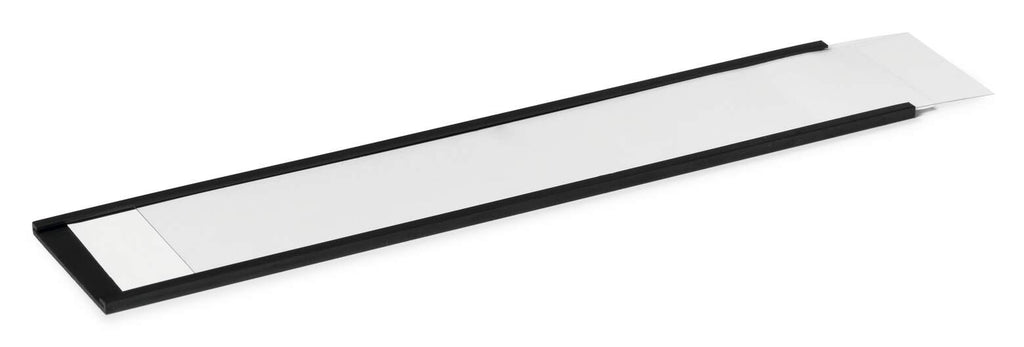 Durable magnetic C-profile label holder, 200 x 40 mm, charcoal with a white insert