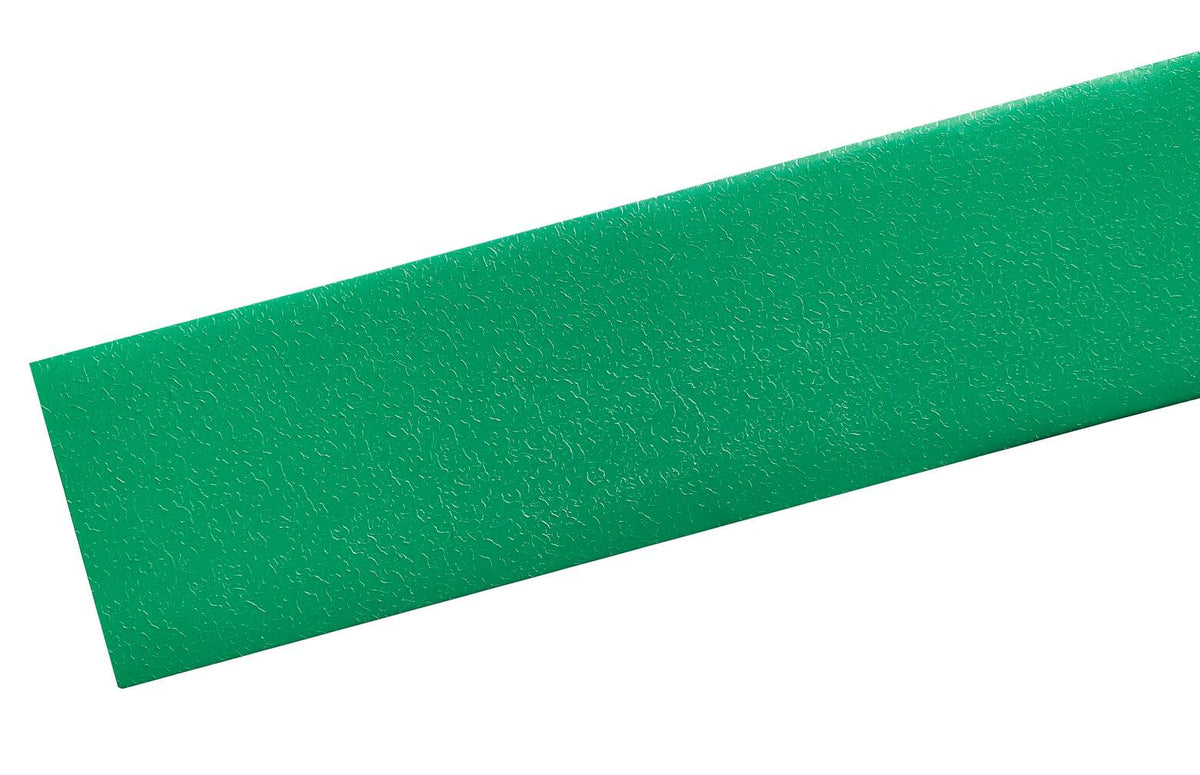 Close view of the textured top surface of green DURALINE STRONG floor marking tape