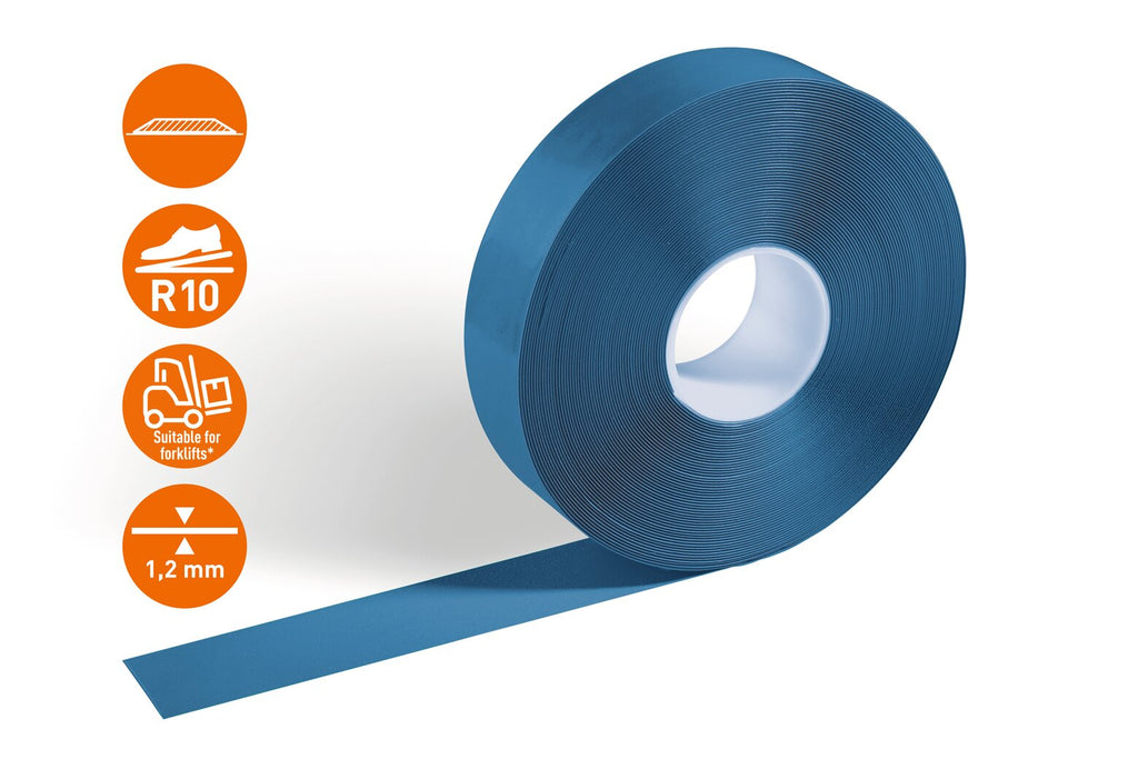Durable Duraline Strong blue tape roll with Durable feature icons