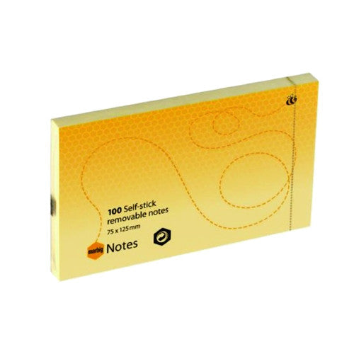 Marbig Repositionable Notes 75 x 125mm Yellow Pack of 12