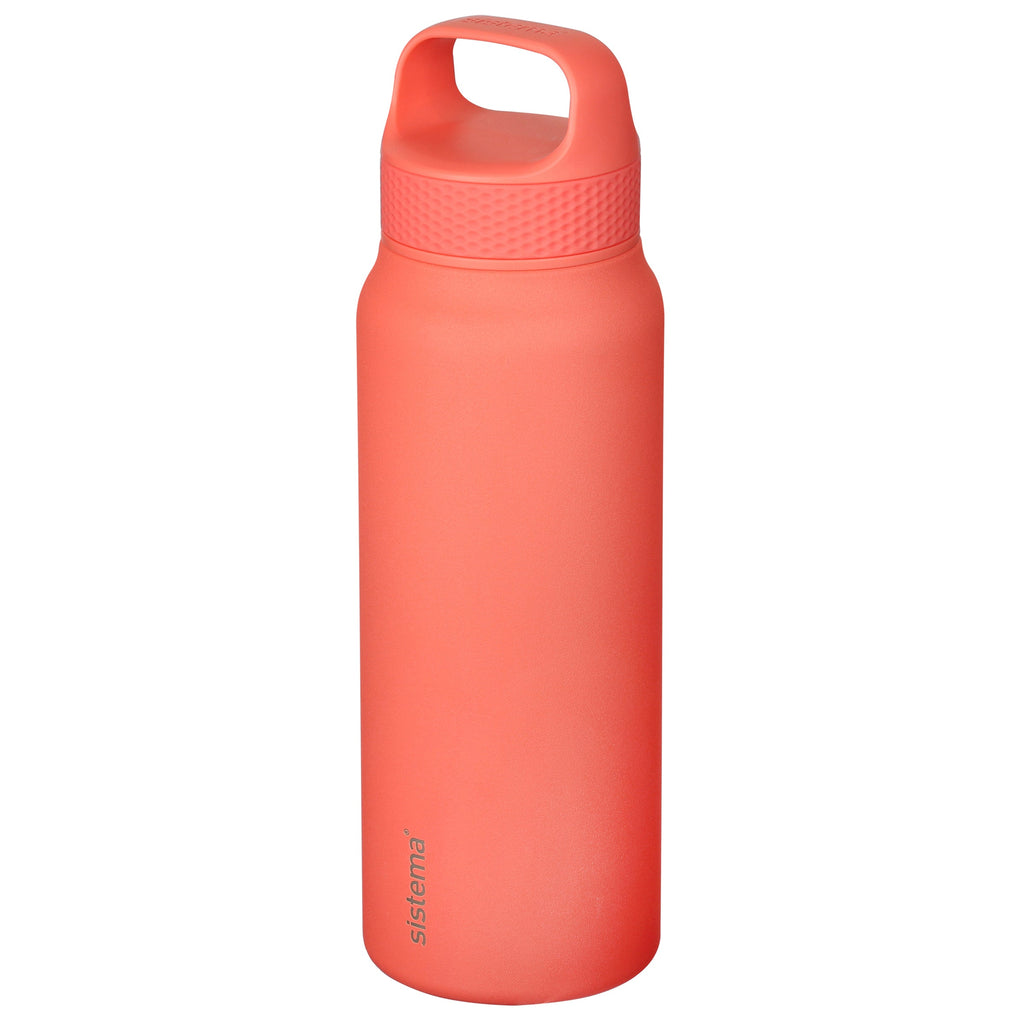 Sistema Stainless Steel Insulated Drink Bottle with Carry Handle 650ml Assorted