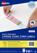 Avery White Lateral Filing Laser Auto Labels L7174 A4 100 Sheets 400 Labels 42 x 200mm