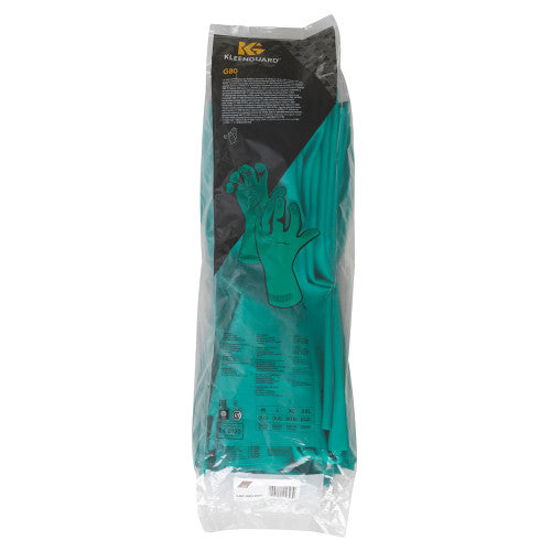 Kimberly Clark KleenGuard G80 Nitrile Chemical Resistant Gauntlets Size 9 Large Green Box of 12