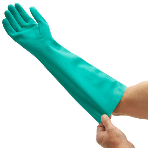 Kimberly Clark KleenGuard G80 Nitrile Chemical Resistant Gauntlets Size 8 Medium Green Box of 12