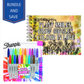 Sharpie Color Burst Markers and Adult Blooming Garden Colouring Book Bundle
