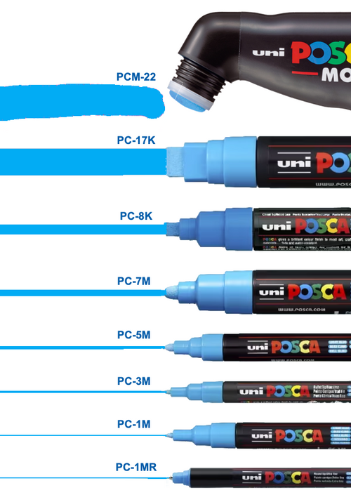 Posca PC-8K Paint Marker Pen Chisel Bold Assorted Wallet of 16