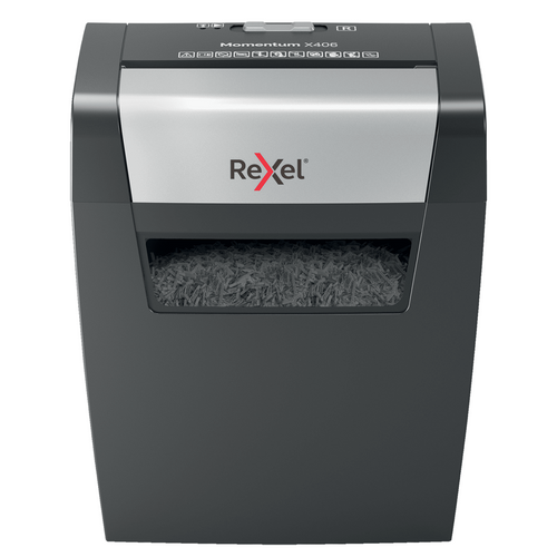 Rexel Momentum X406 Cross Cut Paper Shredder Black