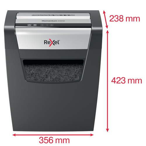 Rexel Momentum X312 Cross Cut Paper Shredder Black