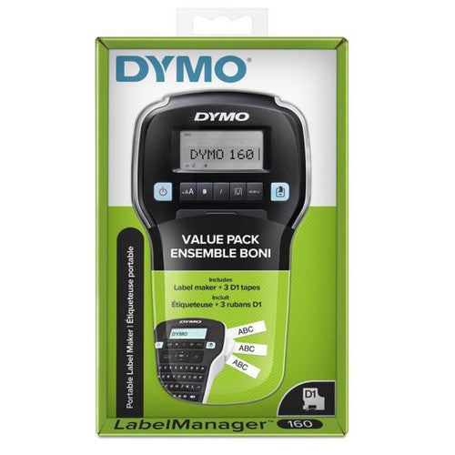 Dymo LabelManager 160 Handheld Labeller Value Pack with D1 Tapes