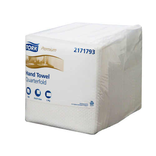 Tork Extra Soft Guest Hand Towel 1 Ply Premium White Carton of 4 x 100 Sheets