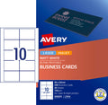 Avery White Micro-Perforated Laser and Inkjet Business Cards Matt 150gsm 10UP Small Pack