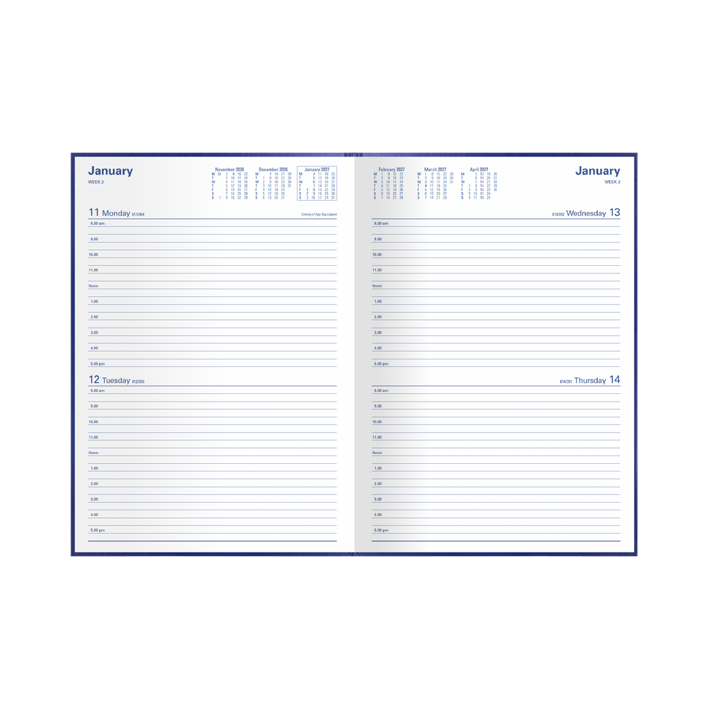 Collins Kingsgrove Diary 2027 A4 2 Days to a Page Blue
