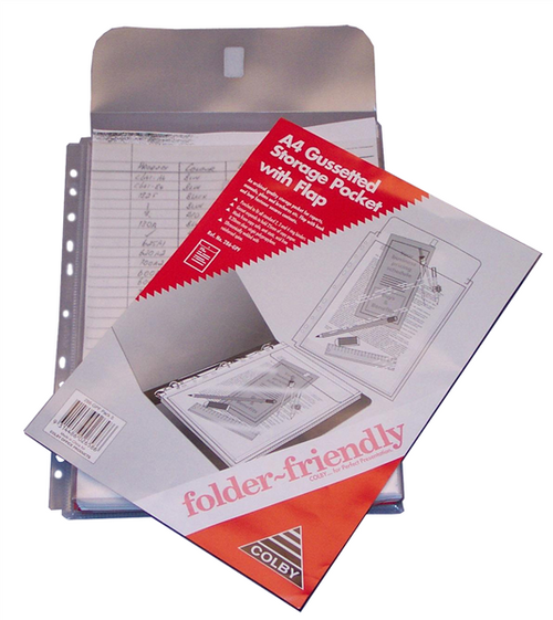 Colby 286 Folder Friendly Gusseted Pocket with Flap Pack of 5