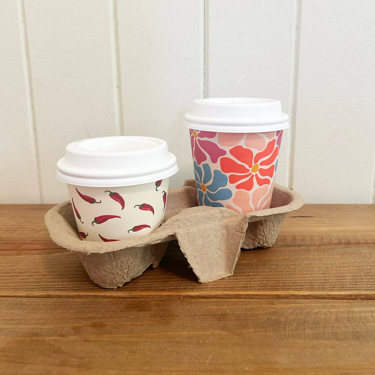 Creative Cafe Co 4-Cup Kraft Paper Pulp Takeaway Cup Tray - Carton 200