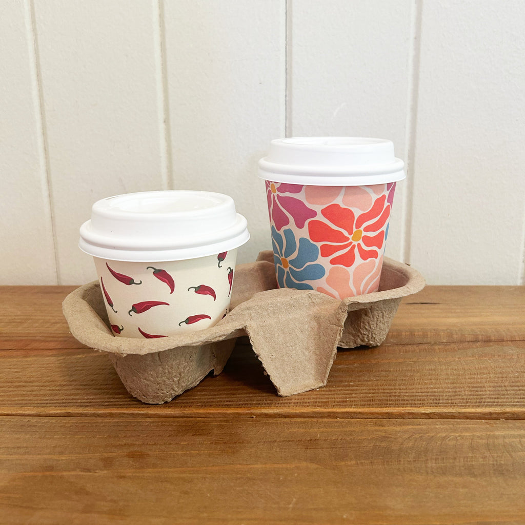 Creative Cafe Co 4-Cup Kraft Paper Pulp Takeaway Cup Tray - Carton 200
