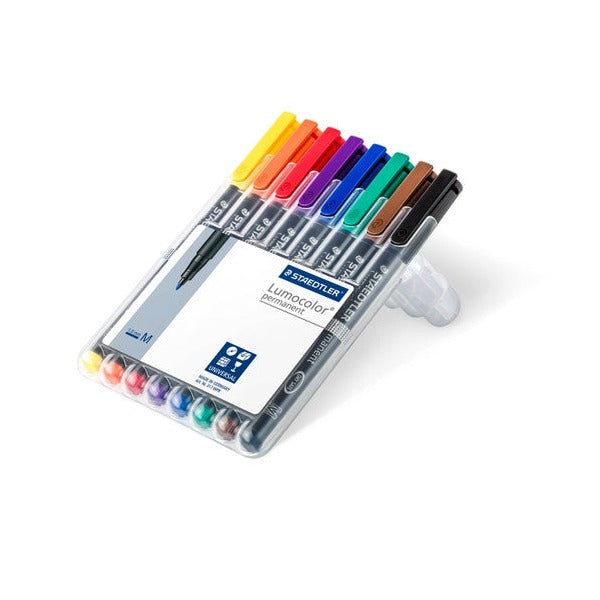 Staedtler Lumocolor Permanent Pen Medium Assorted Wallet 8 317 WP8