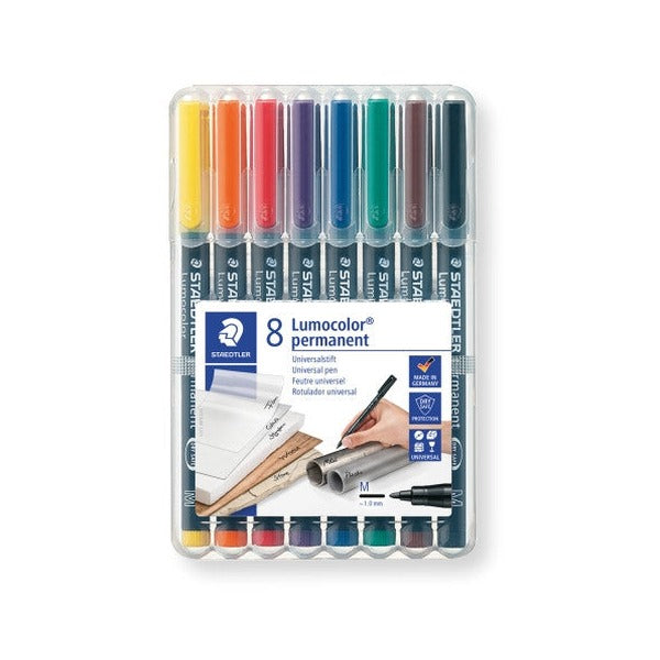 Staedtler Lumocolor Permanent Pen Medium Assorted Wallet 8 317 WP8