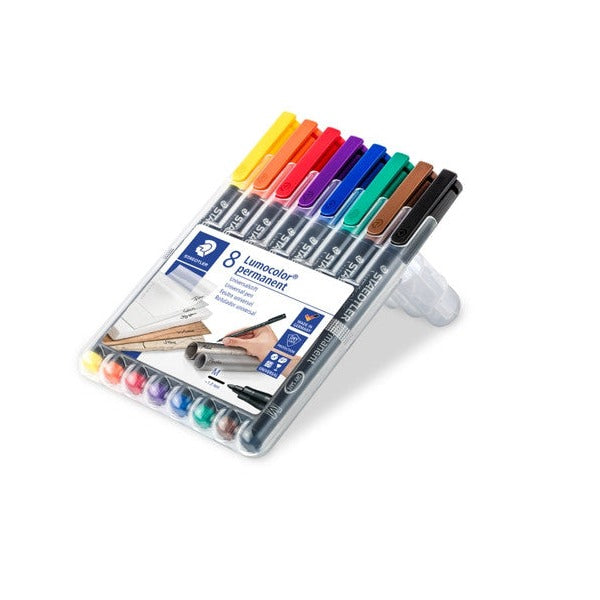 Staedtler Lumocolor Permanent Pen Medium Assorted Wallet 8 317 WP8