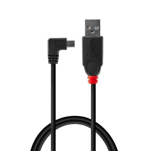 Lindy 0.5m USB 2.0 Cable Type A to 90 Degree Mini-B