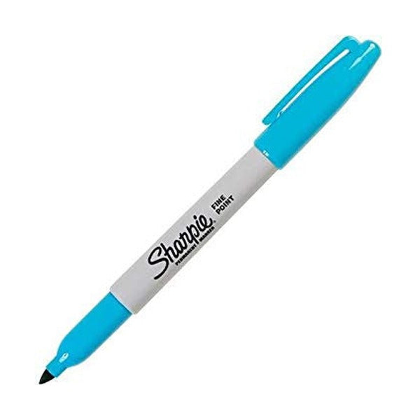 Sharpie Permanent Marker Fine Point Turquoise Pack of 12