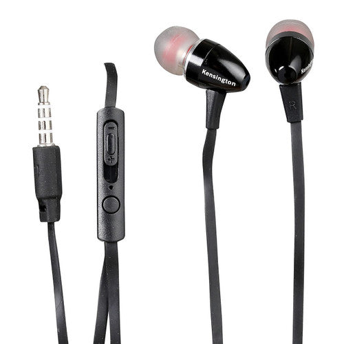 Kensington Stereo Earphone with Mic and Volume Black