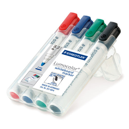 Staedtler Lumocolor Whiteboard Marker Bullet Tip Assorted Wallet 4 351 WP4