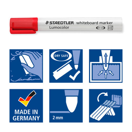 Staedtler Lumocolor Whiteboard Marker Bullet Tip Assorted Wallet 4 351 WP4