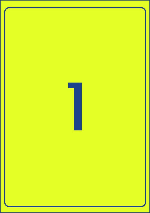 Avery Fluoro Yellow High Visibility Shipping Labels L7167FY 199.6 x 289.1mm 1UP 25 Pack