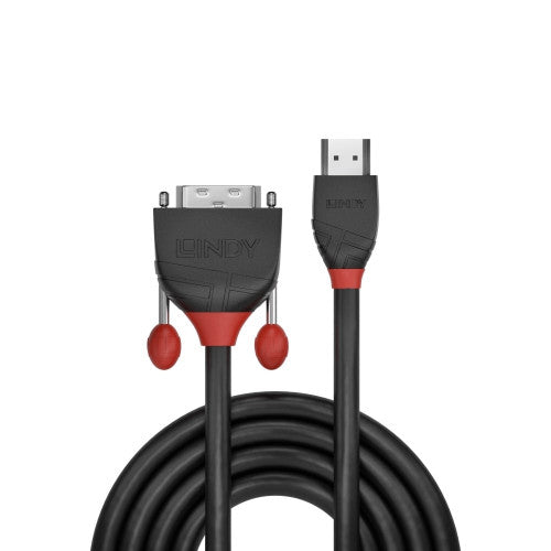 Lindy 10m HDMI to DVI-D Cable Black Line