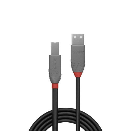 Lindy 0.5m USB 2.0 Type A to B Cable Anthra Line