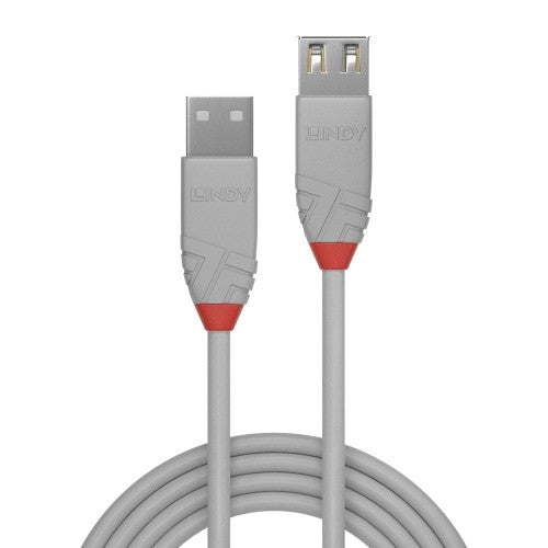 Lindy 2m USB 2.0 Type A Extension Cable Anthra Line Grey