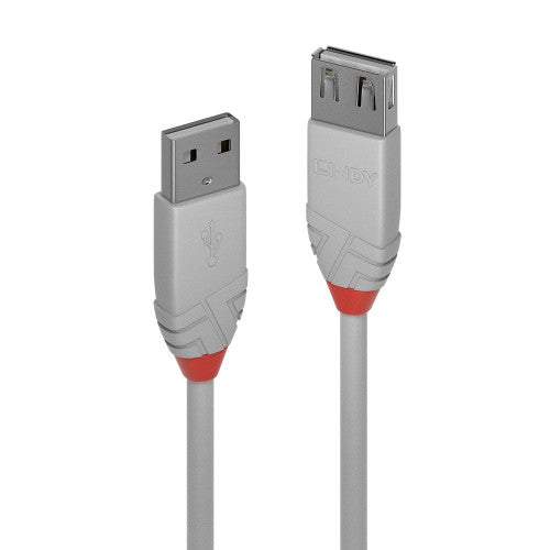 Lindy 3m USB 2.0 Type A Extension Cable Anthra Line Grey
