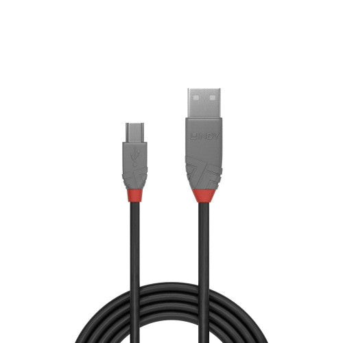 Lindy 1m USB 2.0 Type A to Mini-B Cable Anthra Line