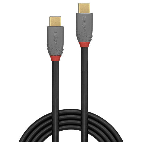 Lindy 1m USB 3.2 Type C to C Cable 20Gbps 5A PD Anthra Line