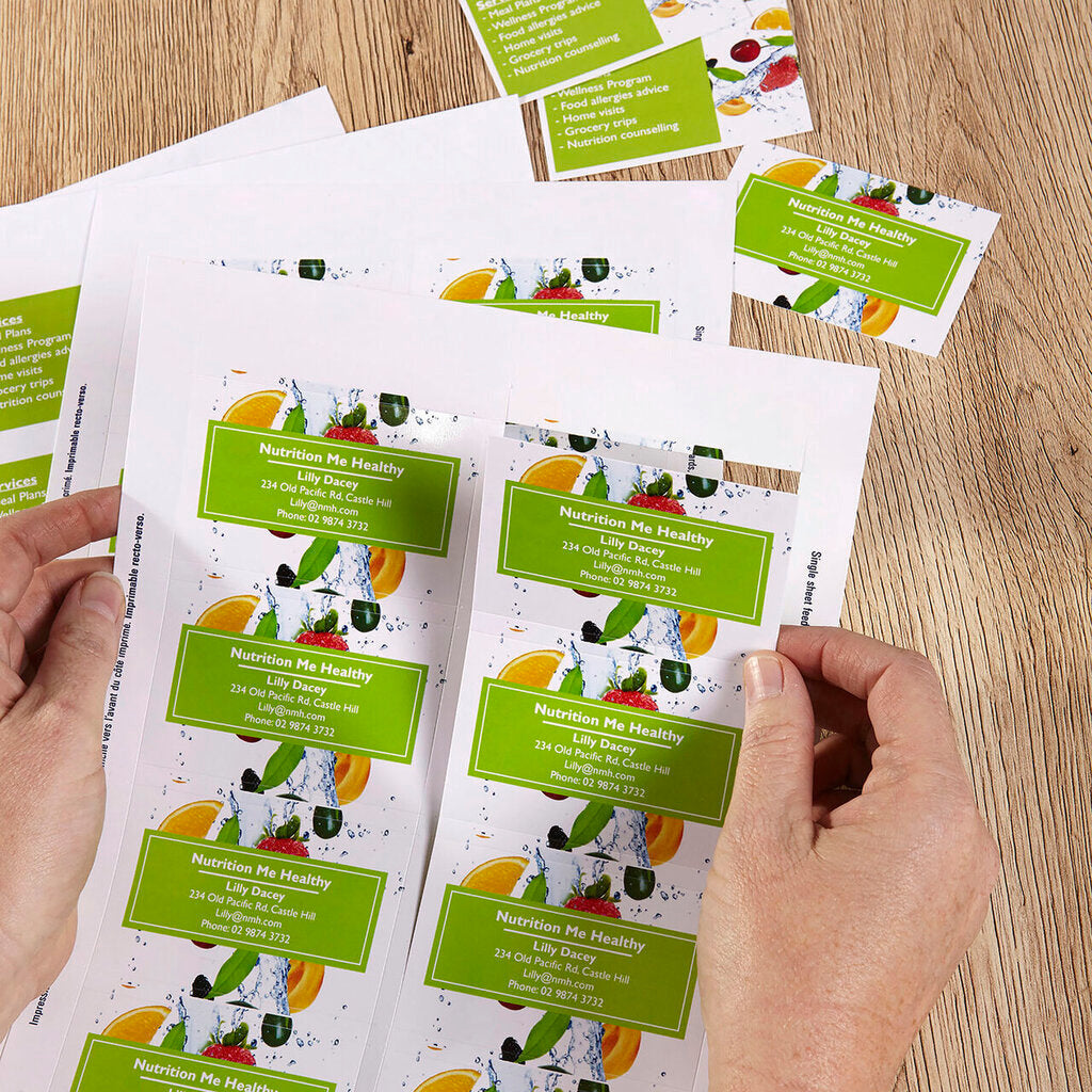 Avery White Quick and Clean Inkjet Business Card Gloss 220gsm 8UP
