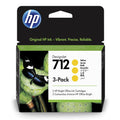 HP 712 DesignJet Ink Cartridges Yellow 29ml 3 Pack