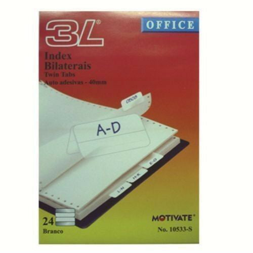 3L Twin Tabs 40mm White Pack of 24
