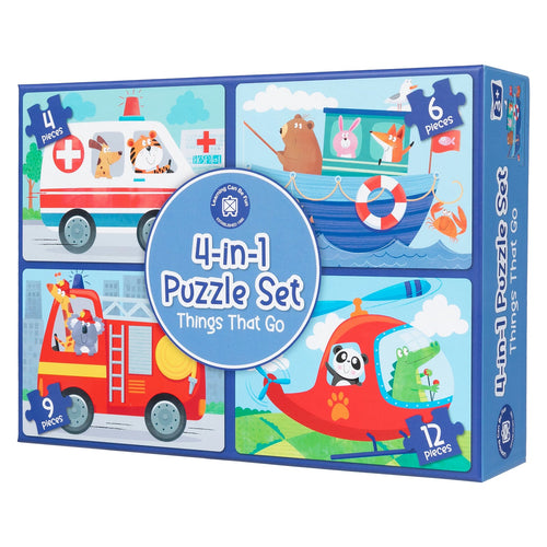 4-in-1 Puzzle Set: Things That Go