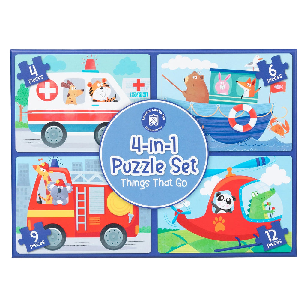 4-in-1 Puzzle Set: Things That Go