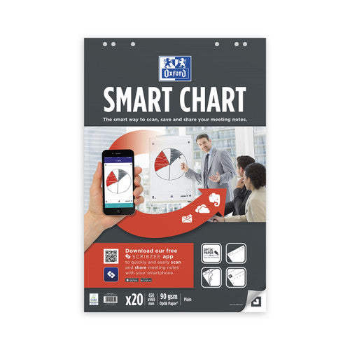 Oxford Smart Chart Scribzee 20 Sheets 650 x 980mm Pack of 3