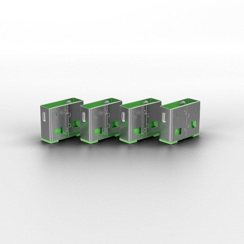 Lindy USB Type A Port Blocker 4 Pack + Key Green