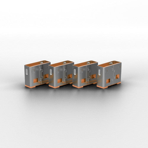 Lindy USB Type A Port Blocker 4 Pack + Key Orange